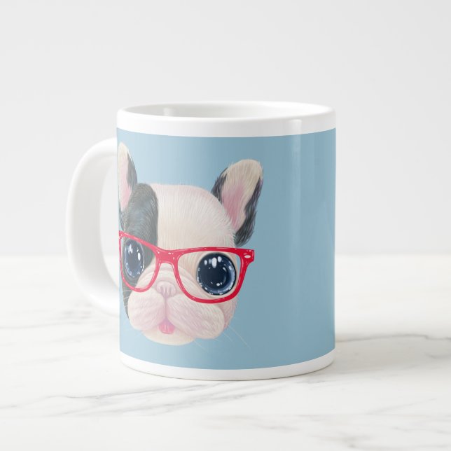 French bulldog jumbo coffee mug (Front Left)
