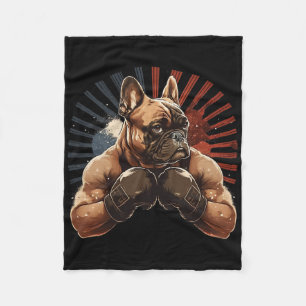 French Bulldog Kickboxing Martial Art Boxing Dog G Fleece Blanket