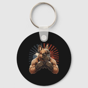 French Bulldog Kickboxing Martial Art Boxing Dog G Key Ring
