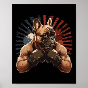 French Bulldog Kickboxing Martial Art Boxing Dog G Poster