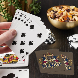 French Bulldog King Royal Dog Design Playing Cards