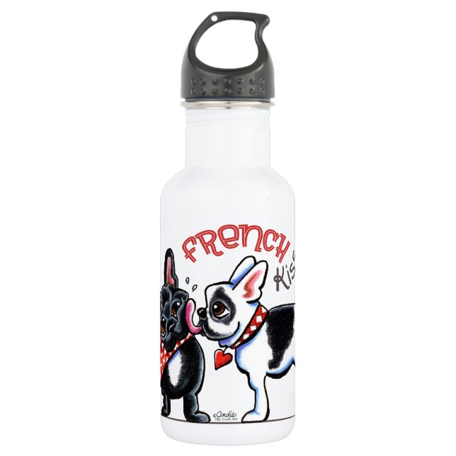 French Bulldog Kiss 532 Ml Water Bottle (Front)