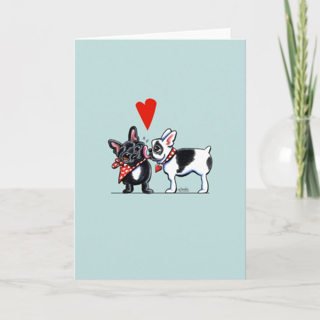 French Bulldog Kiss Card (Front)