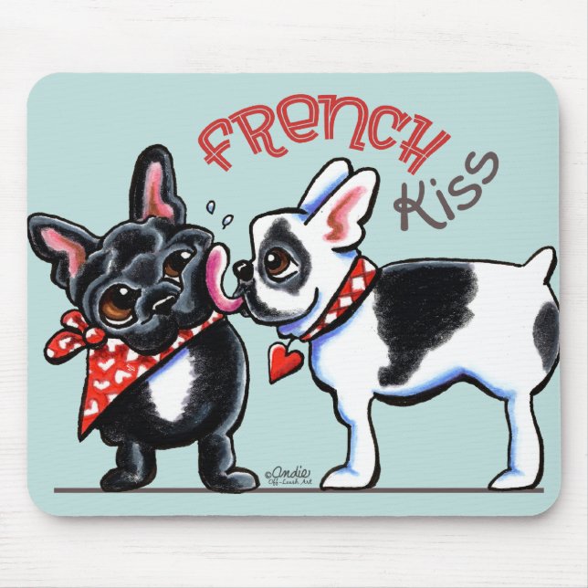 French Bulldog Kiss Mouse Mat (Front)