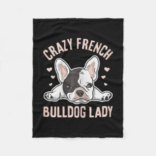 French Bulldog Lady Design For Your Frenchie Wife  Fleece Blanket