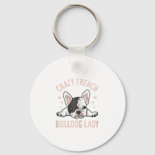 French Bulldog Lady Design For Your Frenchie Wife Key Ring