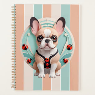 French Bulldog Ladybug Pastel Paper Cutting Art  Planner
