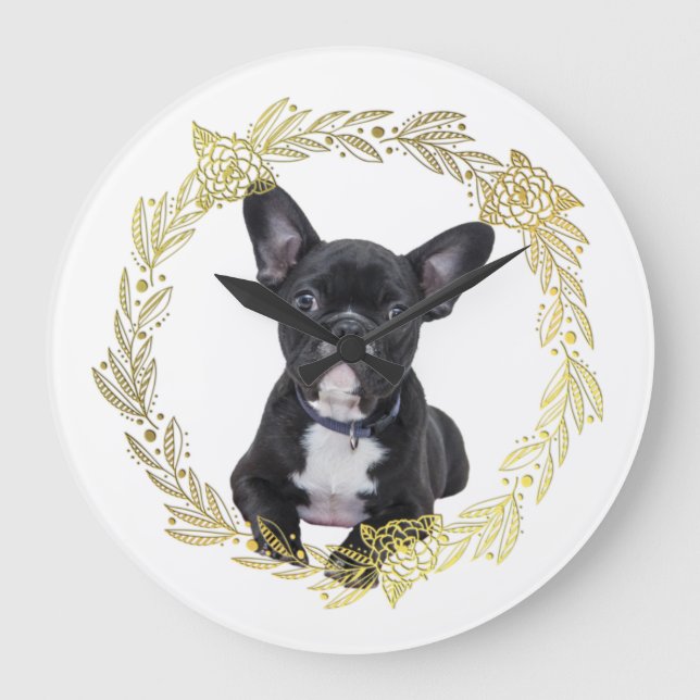 French Bulldog Large Clock (Front)