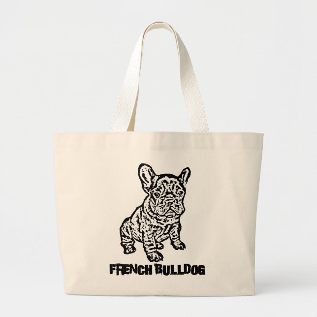 French Bulldog Large Tote Bag (Front)