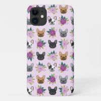 French Bulldog lavender florals
