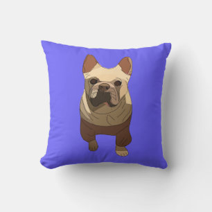 French Bulldog, Lavender Purple Cushion