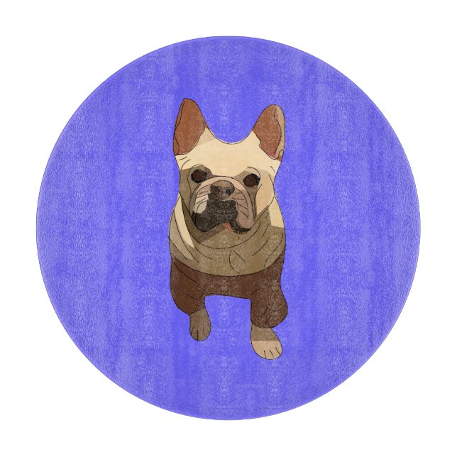 French Bulldog, Lavender Purple Cutting Board (Front)