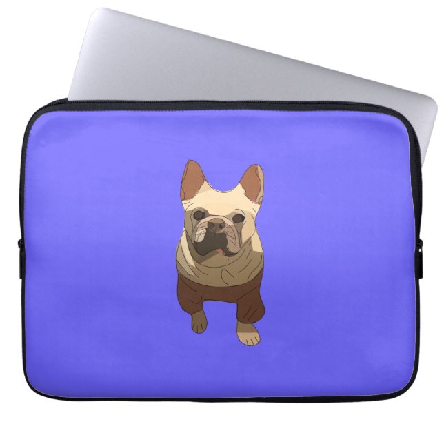 French Bulldog, Lavender Purple Laptop Sleeve (Front)