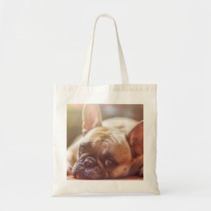 french bulldog laying tote bag