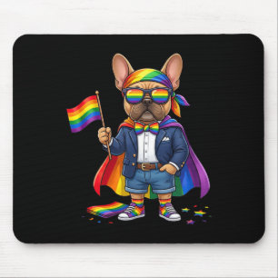 French Bulldog Lgbt Rainbow Lesbian Gay Pride Mouse Mat