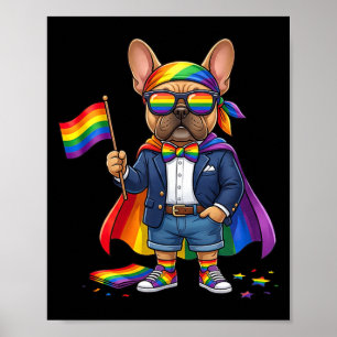 French Bulldog Lgbt Rainbow Lesbian Gay Pride Poster