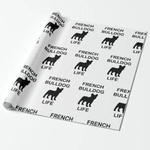 french bulldog life wrapping paper