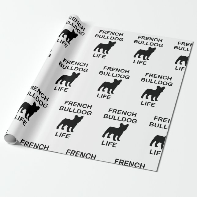 french bulldog life wrapping paper (Unrolled)