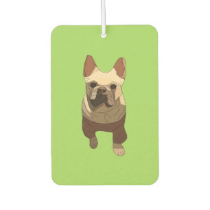 French Bulldog, Lime Green Car Air Freshener