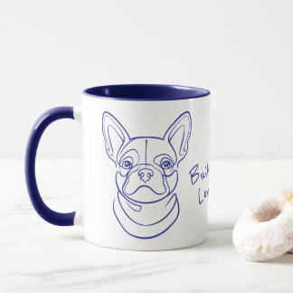 French Bulldog Line Art. Built Small. Loved Big. Mug