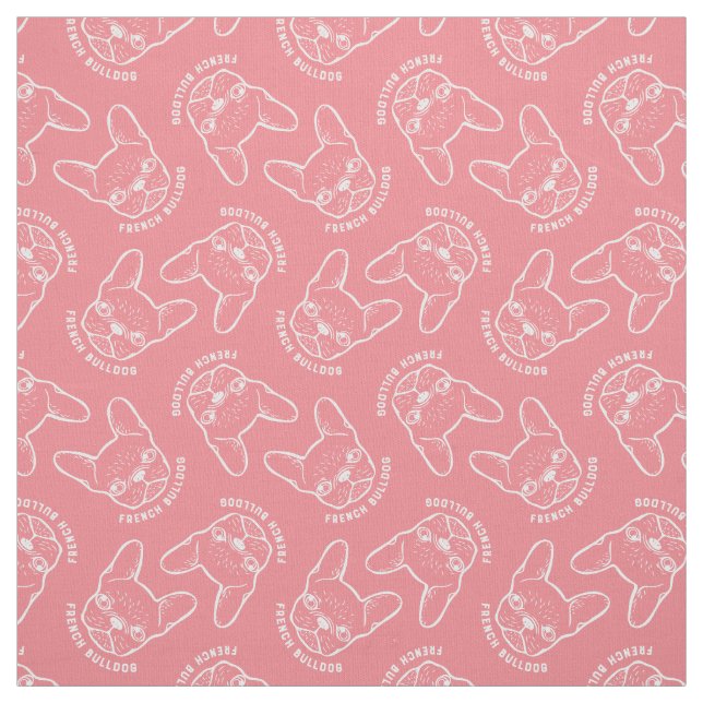 French Bulldog Line Art Fabric (Swatch)