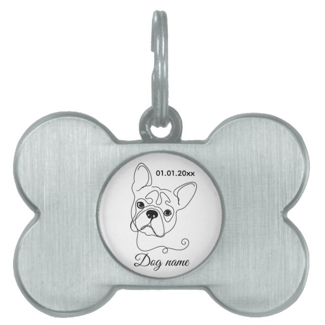 French Bulldog Line Art Personalized Tag (Front)