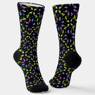 French Bulldog linear grid pattern  Socks