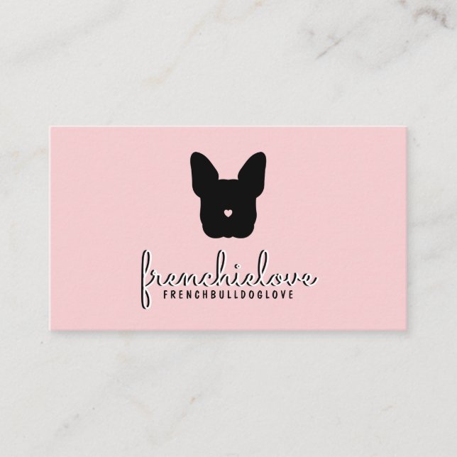 French bulldog logo simple pet sitter groomer vet business card (Front)