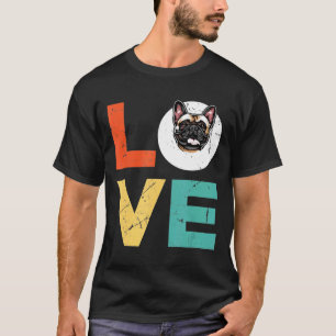 French Bulldog Love Heart Xmas Valentines Day T-Shirt