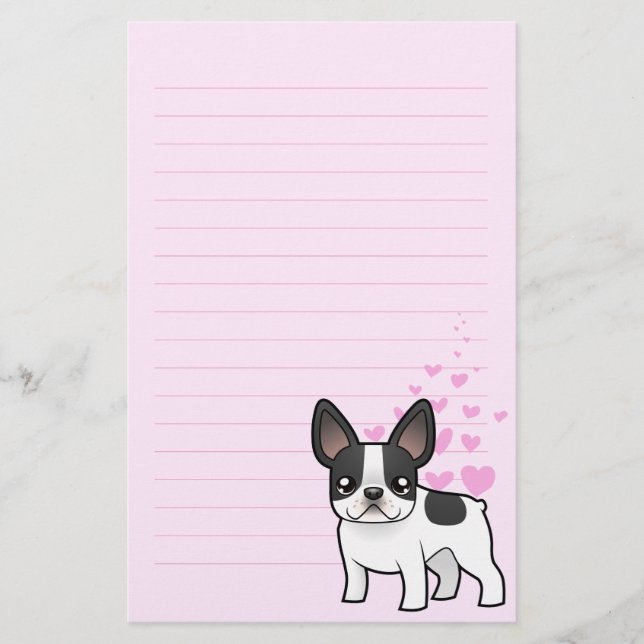 French Bulldog Love Stationery (Front)
