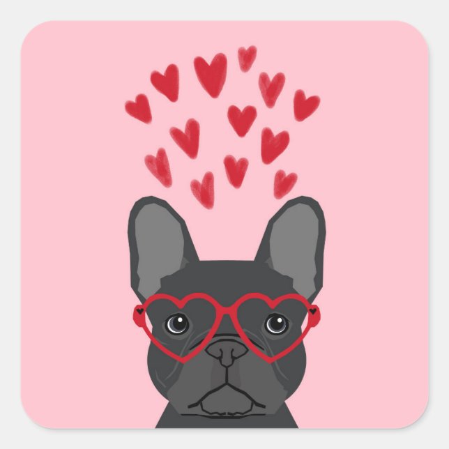 French Bulldog Love Stickers - cute dog (Front)
