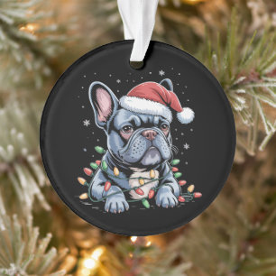 French Bulldog Lover Frenchie Christmas Hat Xmas  Ornament