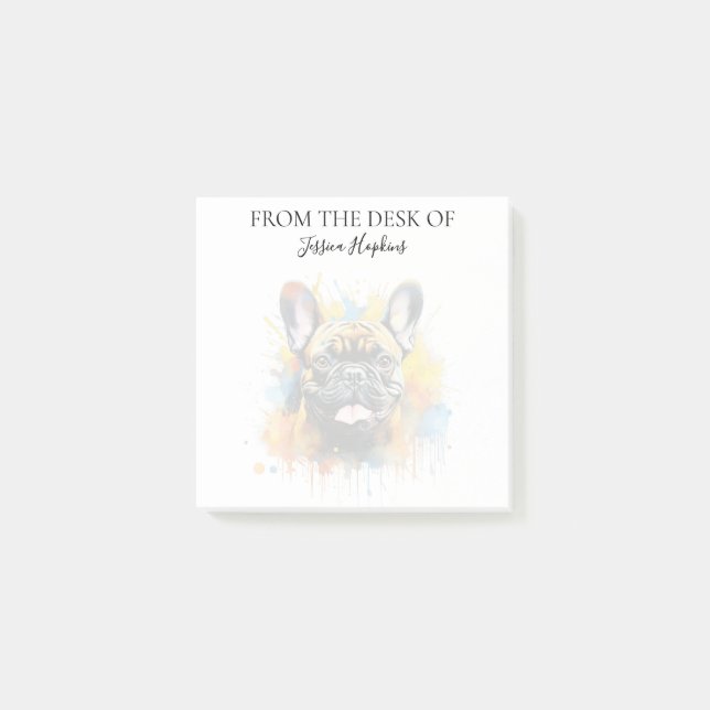 French Bulldog Lover Monogrammed Dog Post-it Notes (Front)