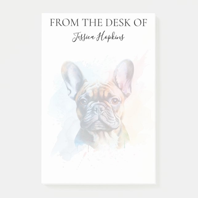 French Bulldog Lover Monogrammed Dog Post-it Notes (Front)