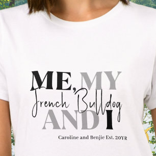 French Bulldog Lover Name Established Funny T-Shirt