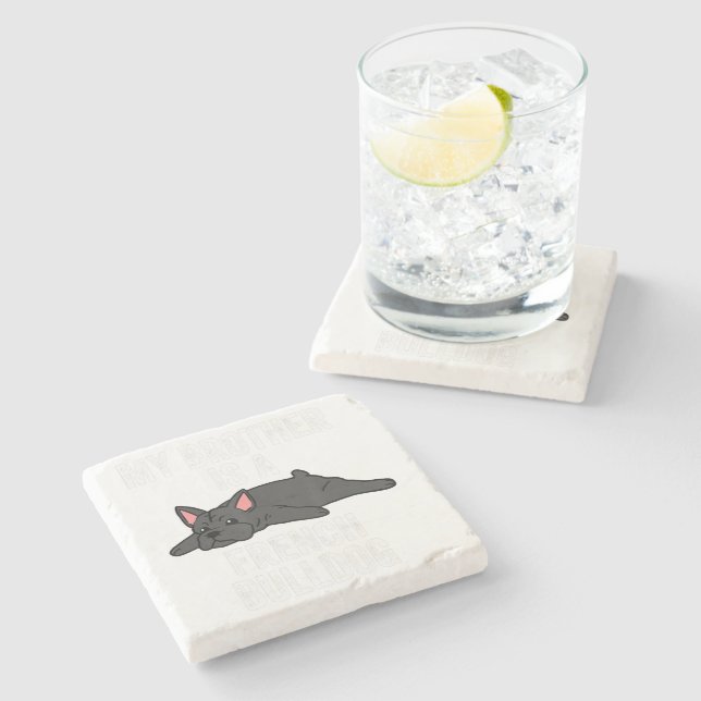 French Bulldog Lover Stone Coaster| Lover Gift Stone Coaster (Side)