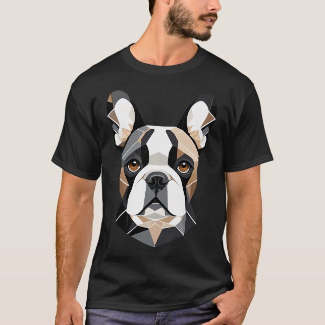 French Bulldog - Low Poly - Minimalist  T-Shirt (Front)