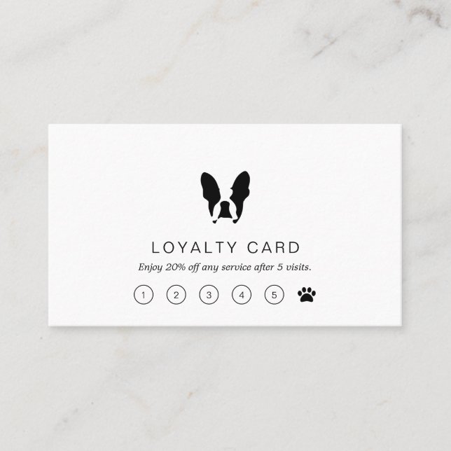 French Bulldog  Loyalty Card (Front)
