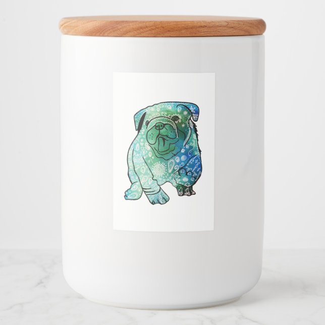 French Bulldog Mandala Art Custom Food Container Label (Front)