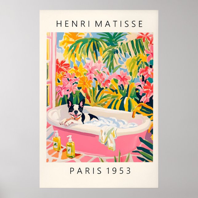 French Bulldog Matisse Print Funny Bathroom (Front)