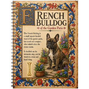French Bulldog, Mediaeval Bestiary Art Notebook