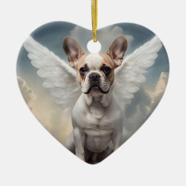 French Bulldog Memorial Ceramic Tree Decoration (Front)