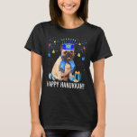 French Bulldog Menorah Hat Christmas Happy Hanukka T-Shirt<br><div class="desc">French Bulldog Menorah Hat Christmas Happy Hanukkah Jewish</div>