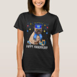 French Bulldog Menorah Hat Christmas Happy Hanukka T-Shirt<br><div class="desc">French Bulldog Menorah Hat Christmas Happy Hanukkah Jewish</div>