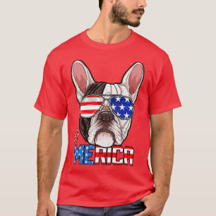 French Bulldog Merica 4th of July T  Men Boys Dog  T-Shirt