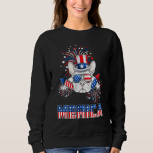 French Bulldog Merica Firework 4th Of July Men Boy Sweatshirt