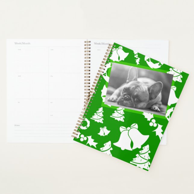 French Bulldog Merry Christmas Tree Wreath Bells Planner (Display)