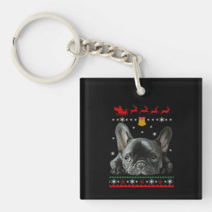 French Bulldog   Merry Christmas With Frenchie Key Ring