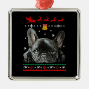 French Bulldog   Merry Christmas With Frenchie Metal Tree Decoration