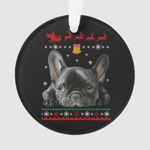 French Bulldog Merry Christmas With Frenchie Ornament